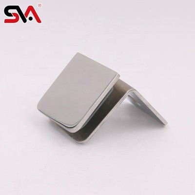 Stainless steel 90 degree glass door clamp